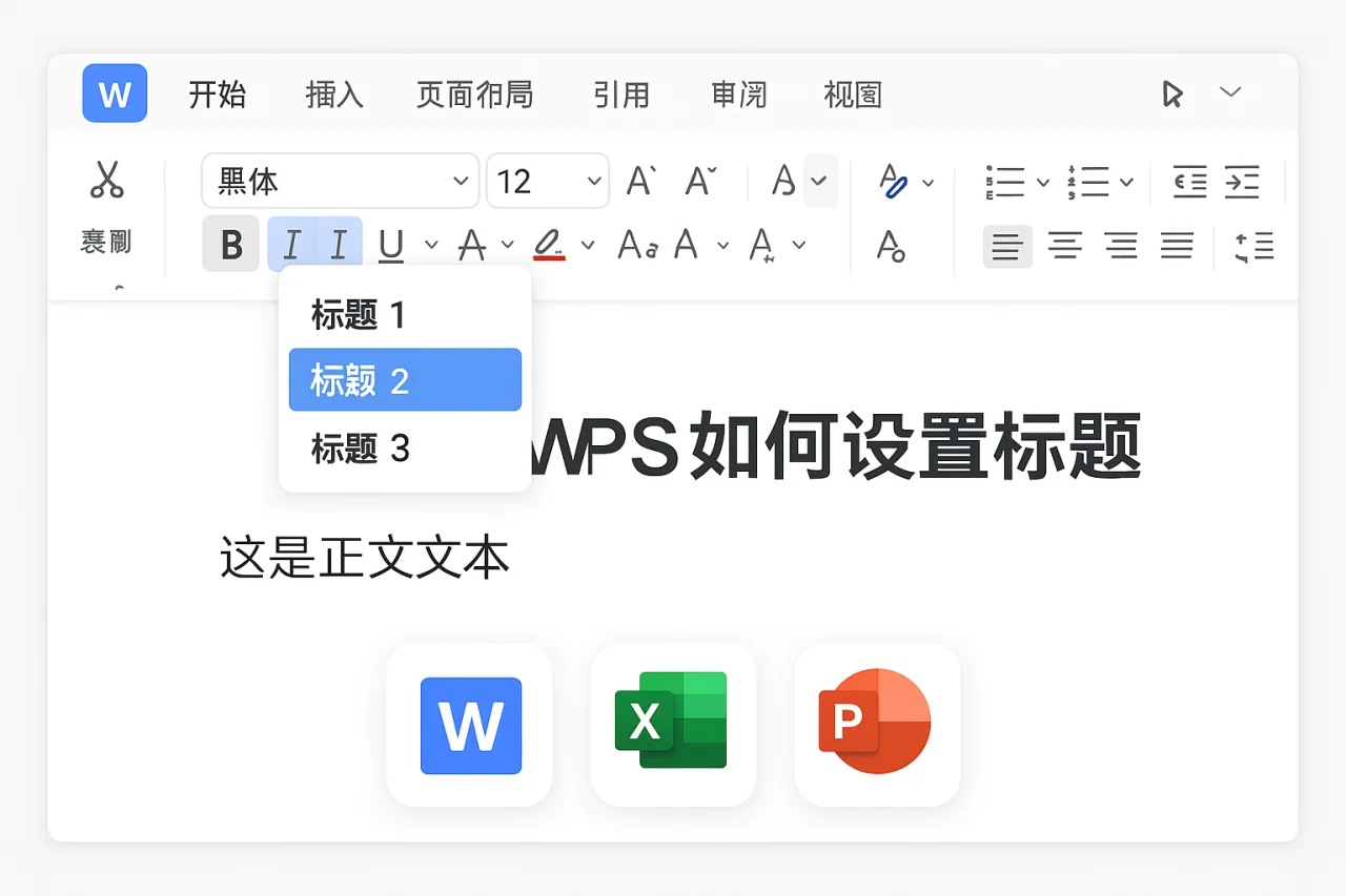 WPS如何设置标题