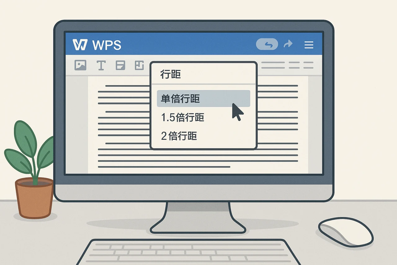 WPS设置行距