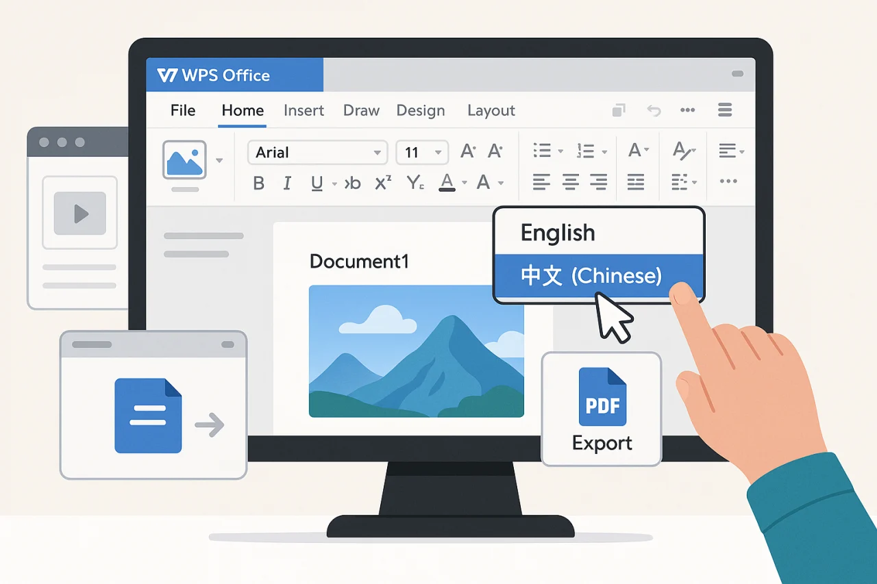 Wps office切换中文