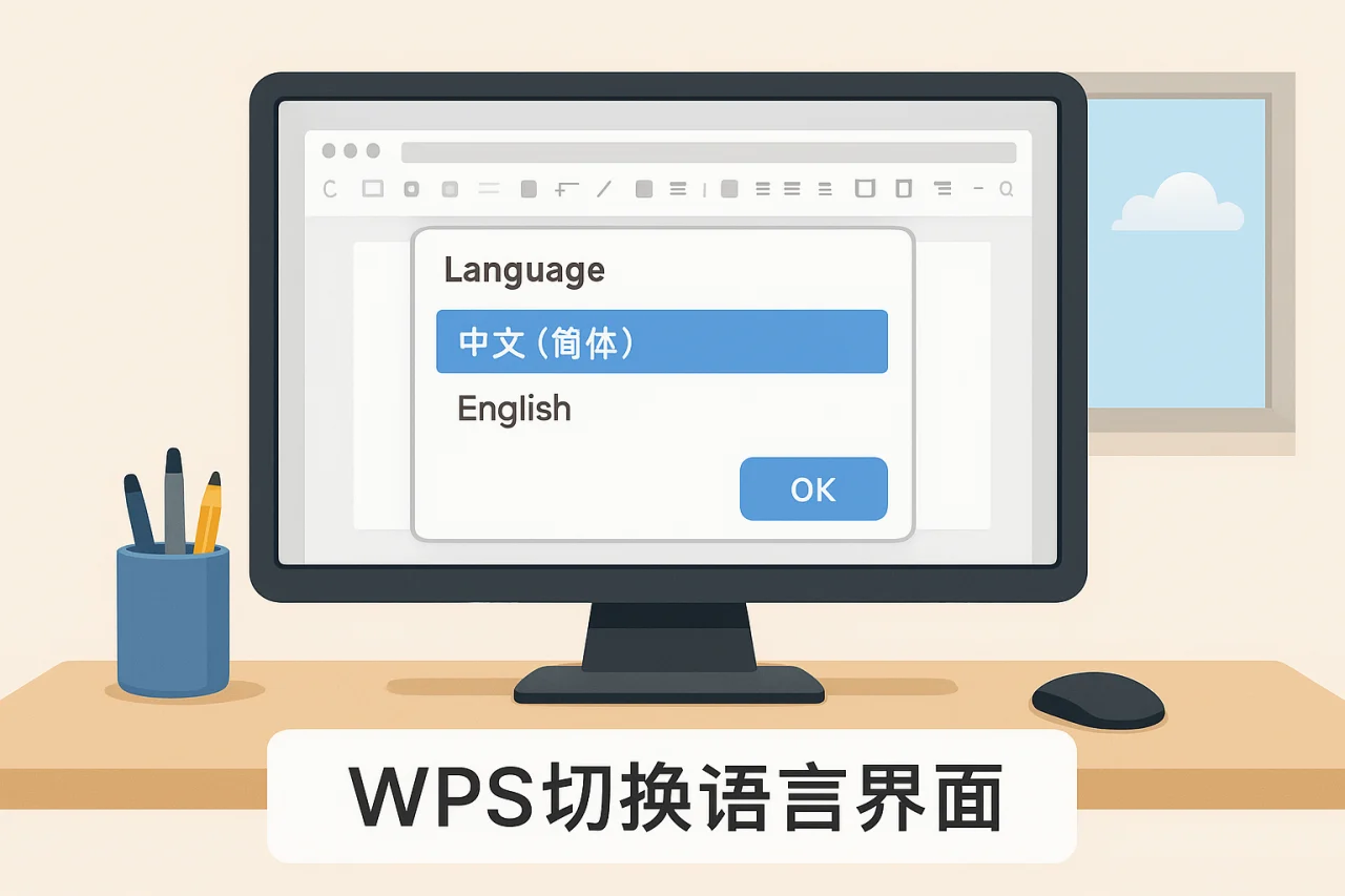 WPS切换语言界面