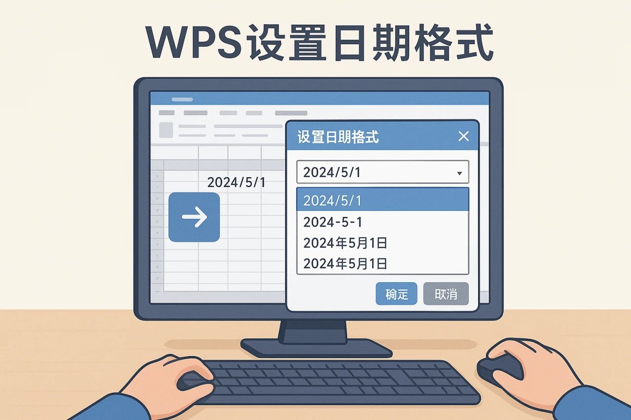 WPS设置日期格式