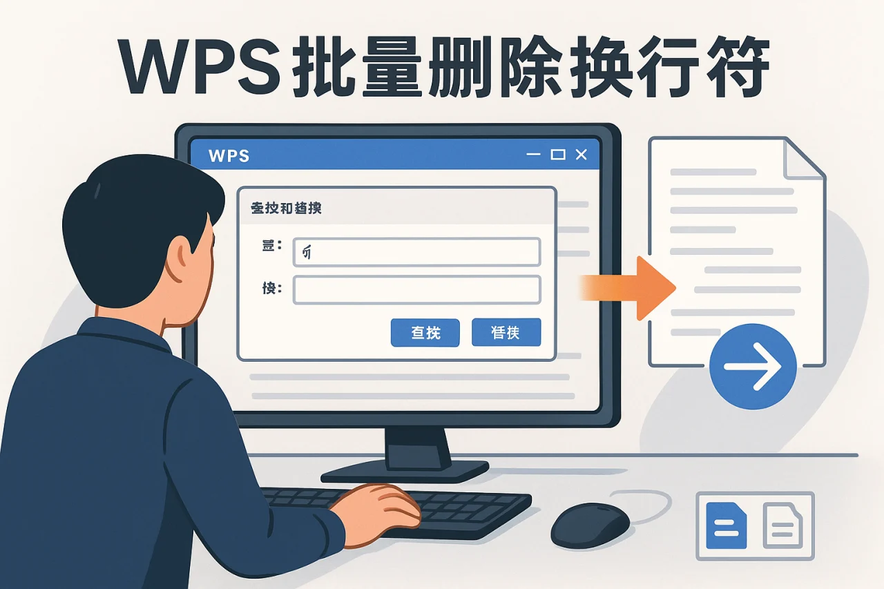 WPS批量删除换行符