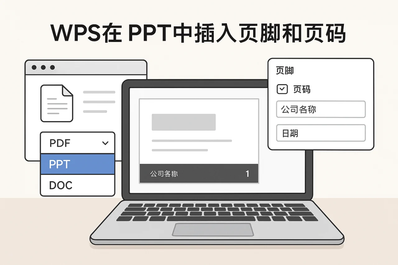 WPS在PPT中插入页脚和页码