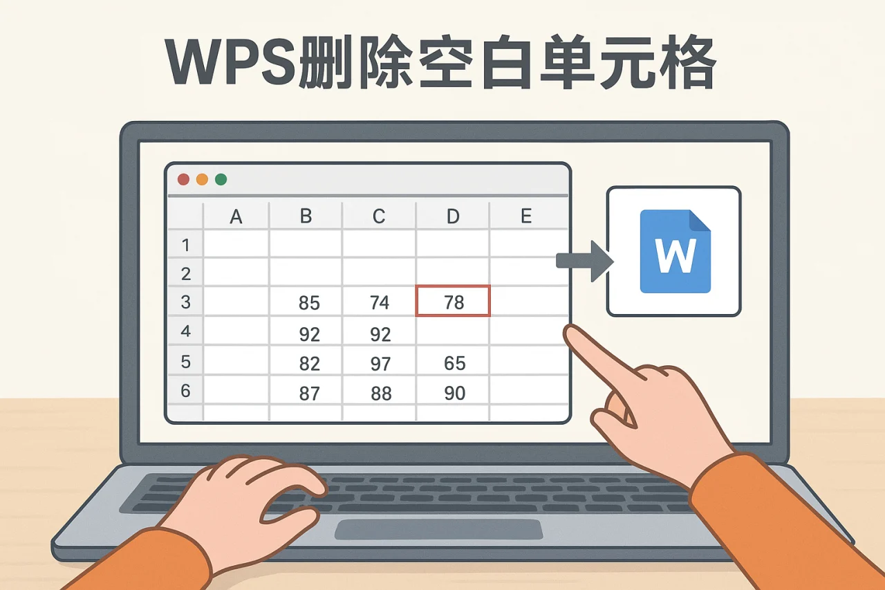 WPS删除空白单元格