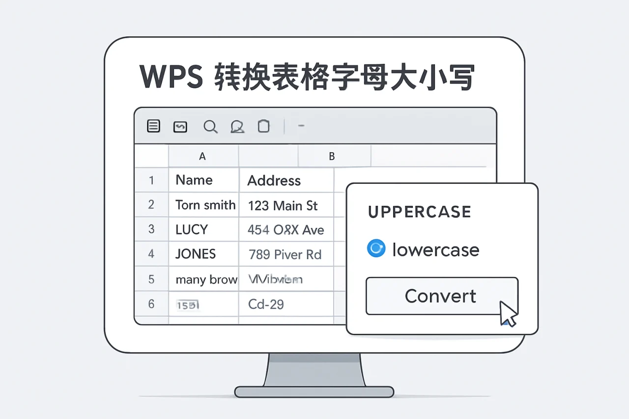 WPS转换表格字母大小写