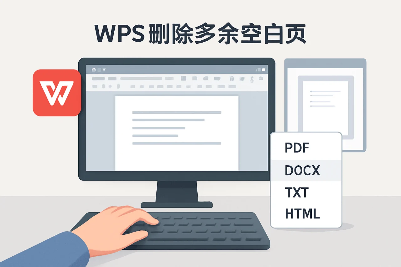 WPS删除多余空白页