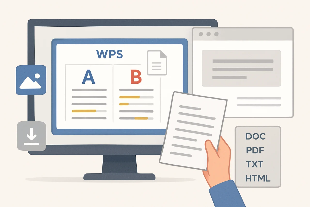 WPS对比文档的内容