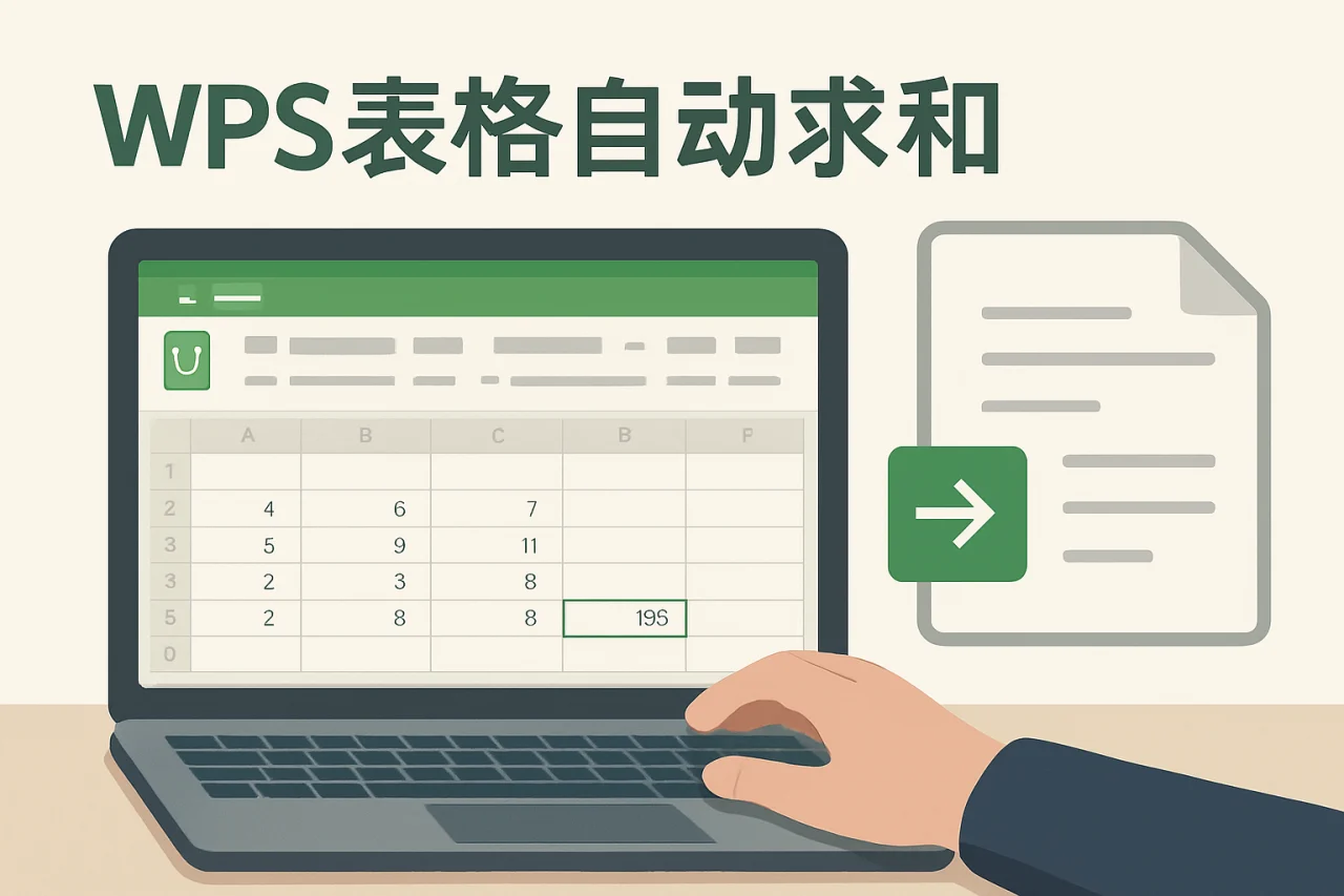 WPS表格自动求和