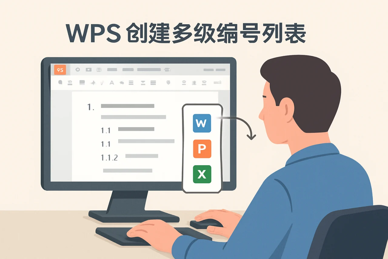WPS创建多级编号列表