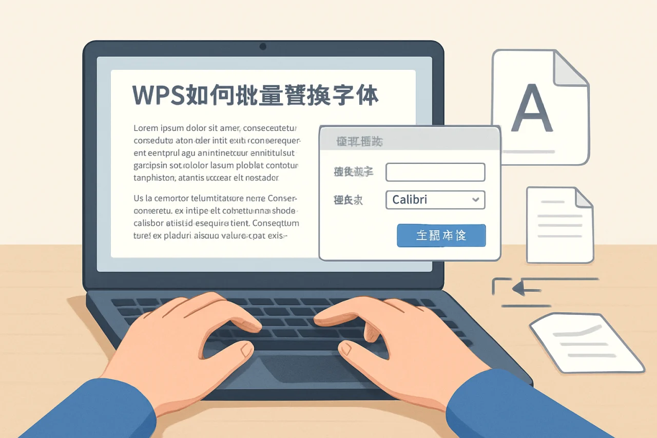 WPS如何批量替换字体