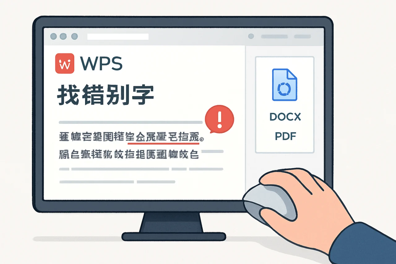 WPS找错别字