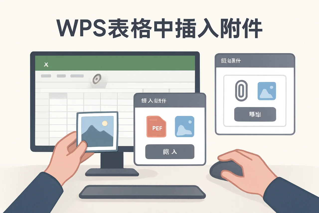 WPS表格中插入附件