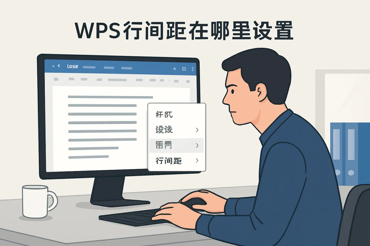 wps行间距在哪里设置