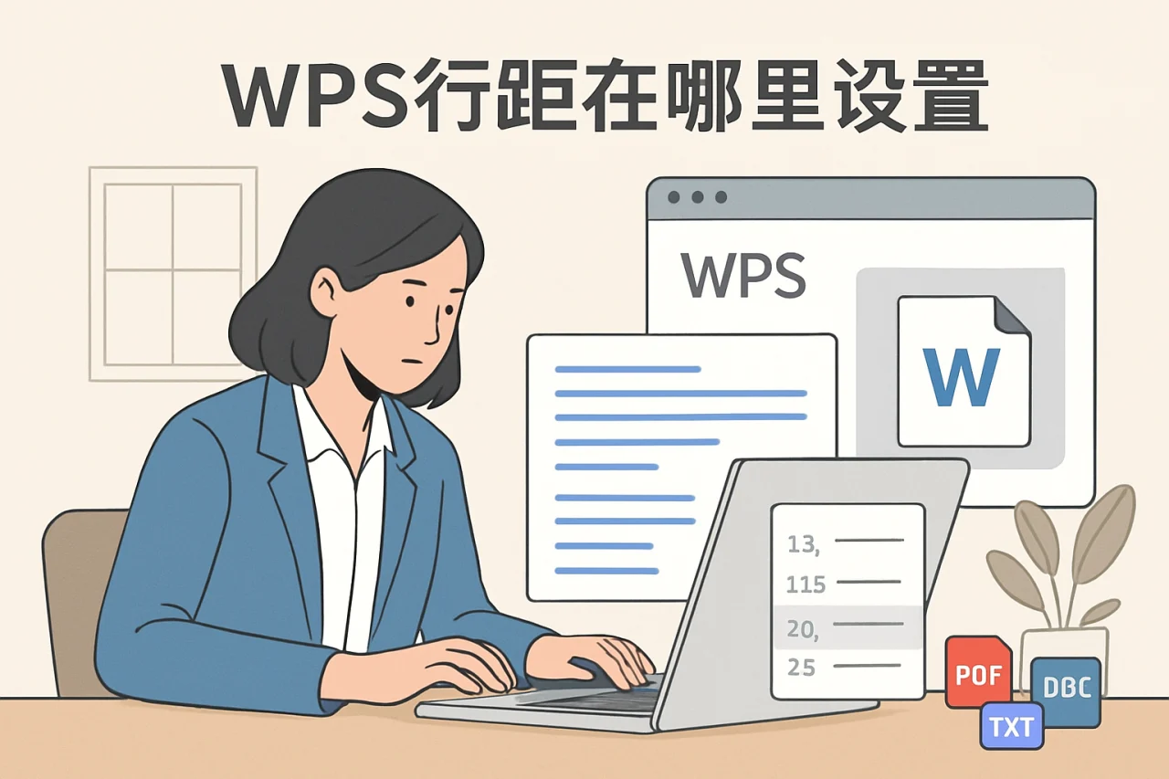 wps行距在哪里设置