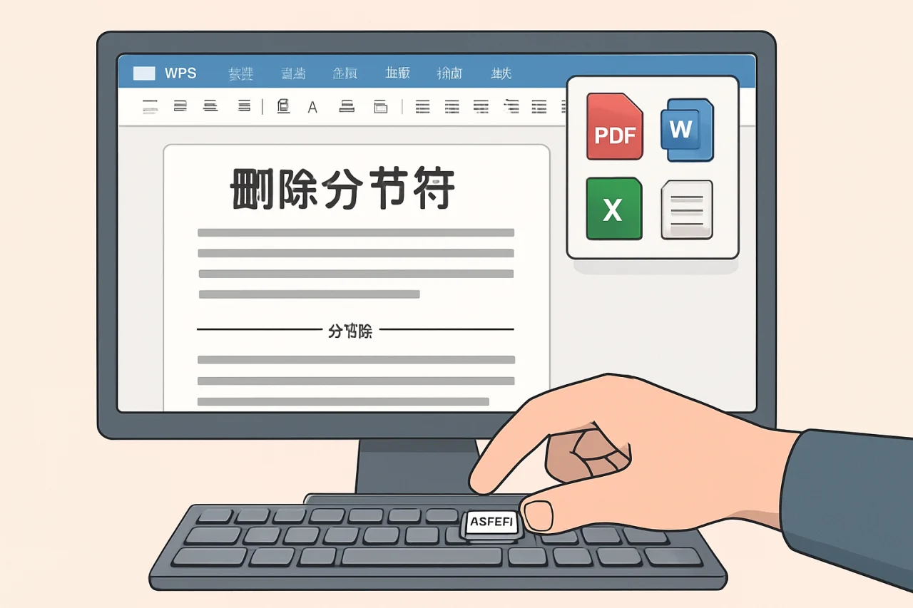 wps删除分节符