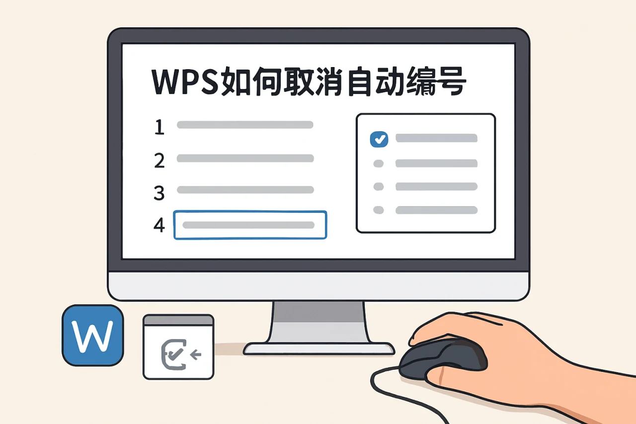 wps如何取消自动编号